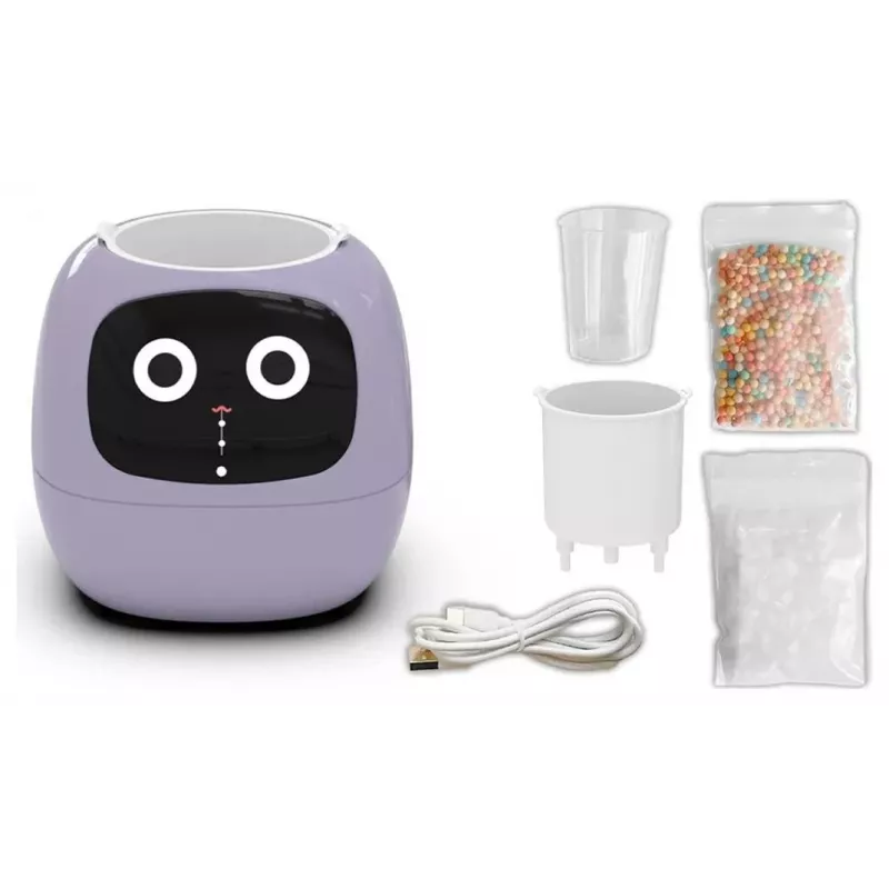 PLANTSIO IVY Huerto interior inteligente, morado, sistema hidropónico de 6 cápsulas con LED de espectro completo de 23W, depósito de agua de 1,5L, iluminación automática, panel táctil