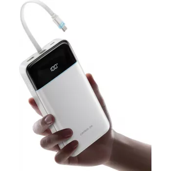 CUKTECH LPB252N batería externa 120W 25000mAh con cable USB-C integrado - blanca