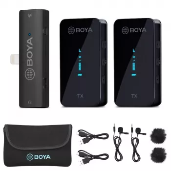 Boya BY-XM6-S4 sistema de micrófono inalámbrico para iOS con Lightning, 2 transmisores (BY-XM6-S4)
