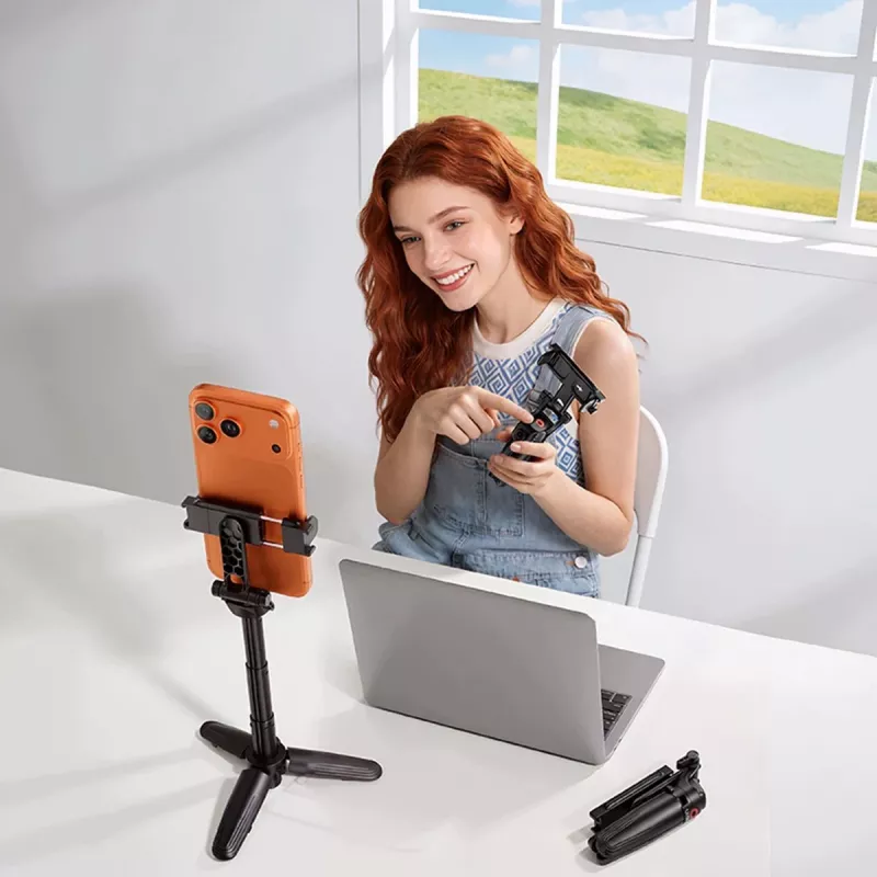 ULANZI palo selfie trípode mini con disparador remoto Bluetooth para smartphones, negro