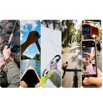 ULANZI ZJ09 soporte magnético de cuello para cámaras de acción - giro 360°, POV manos libres, banda de silicona flexible, compatible con GoPro/DJI/Insta360