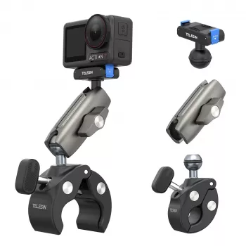 TELESIN Magic Arm Clamp Mount para DJI Osmo Action 5 Pro/4/3, Osmo 360, GoPro, Insta360 – S3-HBM-14-TDJ