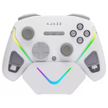 AJAZZ GP100S Mando inalámbrico con base de carga, blanco
