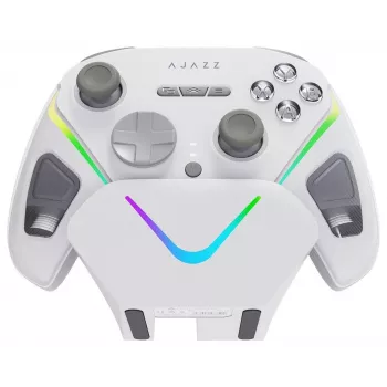 AJAZZ GP100S Mando inalámbrico con base de carga, blanco