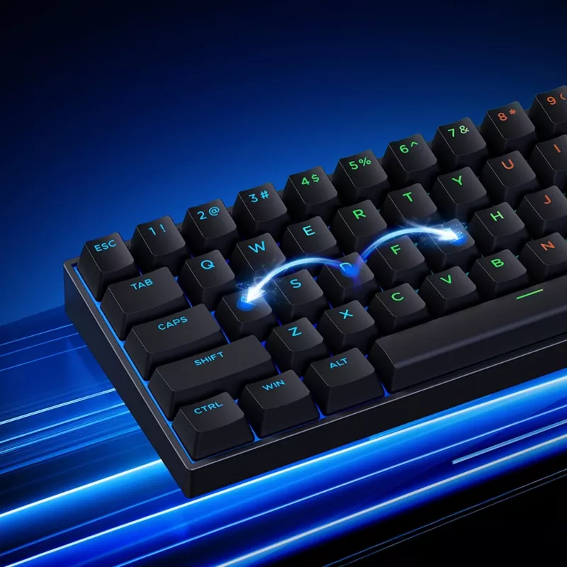 MCHOSE Ace 60 Pro Teclado gaming magnético de efecto Hall, TTC Uranus Magnetic Switch-SE, negro (Ace60-5A)