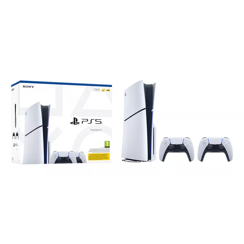 Sony PlayStation 5 Slim Disc Edition 1TB consola - blanco y negro