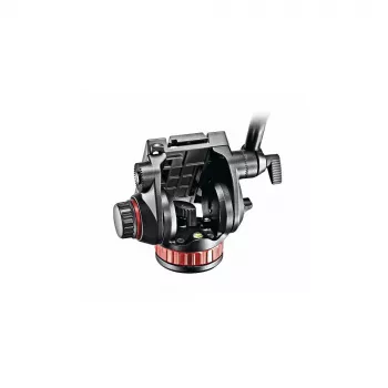 Manfrotto MVH502AH cabezal fluido de vídeo con base plana, 4 kg de carga útil, base de 75 mm, negro
