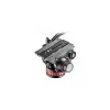 Manfrotto MVH502AH cabezal fluido de vídeo con base plana, 4 kg de carga útil, base de 75 mm, negro