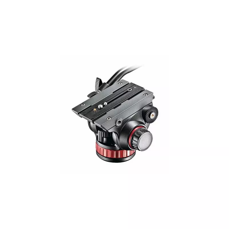 Manfrotto MVH502AH cabezal fluido de vídeo con base plana, 4 kg de carga útil, base de 75 mm, negro