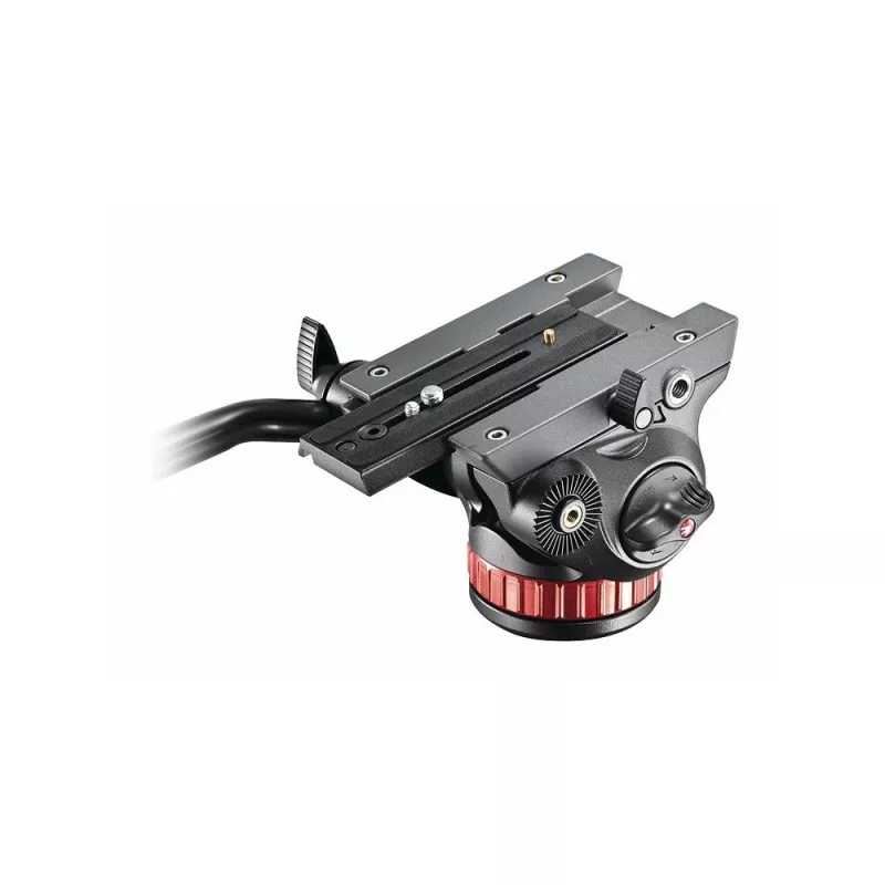 Manfrotto MVH502AH cabezal fluido de vídeo con base plana, 4 kg de carga útil, base de 75 mm, negro