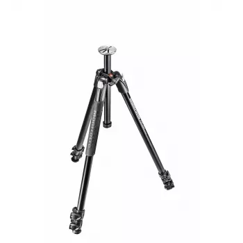 Manfrotto 290 Xtra trípode de aluminio con patas de 3 secciones extensibles, rótula de 3 movimientos no incluida, negro, MT290XTA3