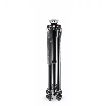 Manfrotto 290 Xtra trípode de aluminio con patas de 3 secciones extensibles, rótula de 3 movimientos no incluida, negro, MT290XTA3