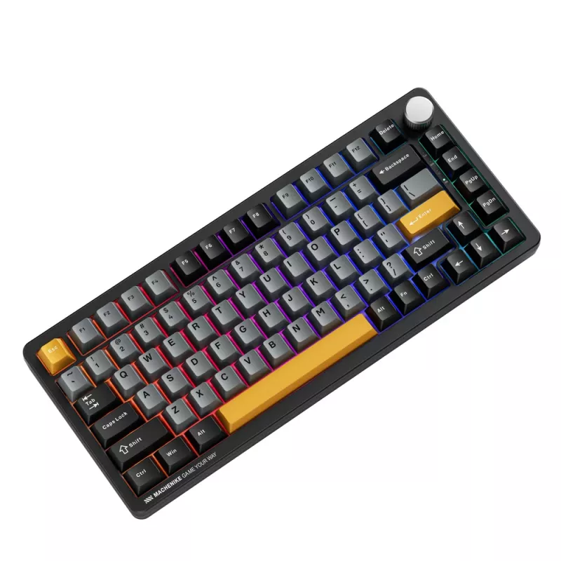 MACHENIKE K600-B82W Teclado Gaming Mecánico Inalámbrico Tri-Mode, 75% 82 Teclas, Gateron Silver Switches, RGB por Tecla, Keycaps PBT, Hot-Swappable, Negro