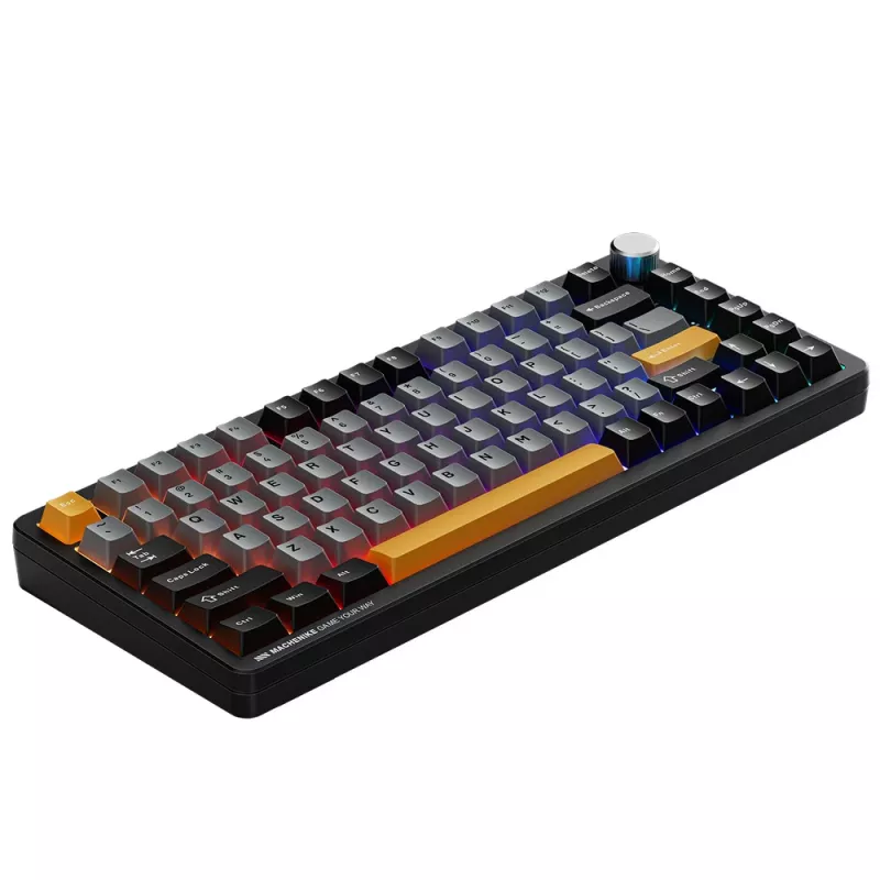MACHENIKE K600-B82W Teclado Gaming Mecánico Inalámbrico Tri-Mode, 75% 82 Teclas, Gateron Silver Switches, RGB por Tecla, Keycaps PBT, Hot-Swappable, Negro