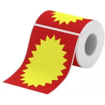 NIIMBOT rollos de etiquetas térmicas rojo y amarillo 14mm x 50mm, 50 etiquetas por rollo, compatible con D11/D110/D101