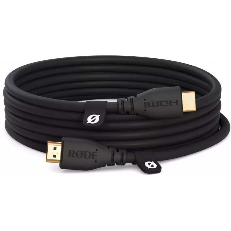 RODE HDMICABLE3M cable HDMI de alta velocidad de 3m con Ethernet, 4K 60Hz, HDR, 18Gbps, dorado
