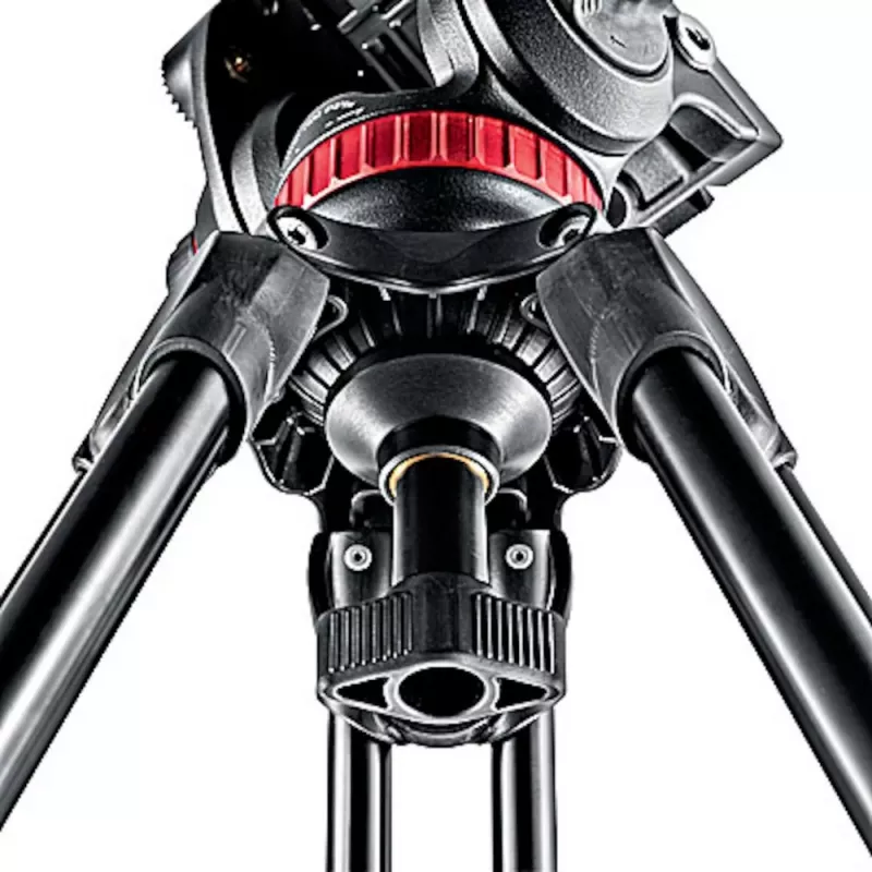 Manfrotto MVT502AM trípode de vídeo de aluminio con rótula fluida, 3 secciones de patas, capacidad de carga 4 kg, altura máxima 169 cm, negro
