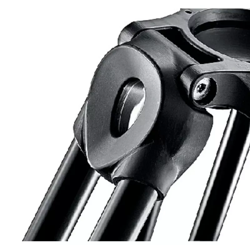 Manfrotto MVT502AM trípode de vídeo de aluminio con rótula fluida, 3 secciones de patas, capacidad de carga 4 kg, altura máxima 169 cm, negro
