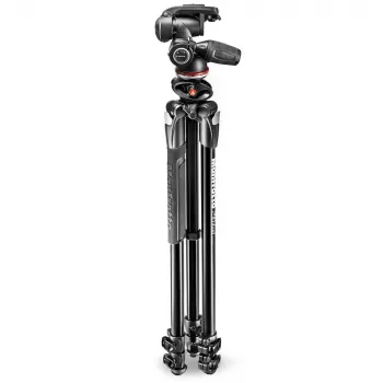 Manfrotto 290 Dual Trípode de aluminio con rótula de 3 vías, 3 secciones extensible MK290DUA3-3W
