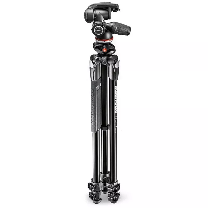 Manfrotto 290 Dual Trípode de aluminio con rótula de 3 vías, 3 secciones extensible MK290DUA3-3W