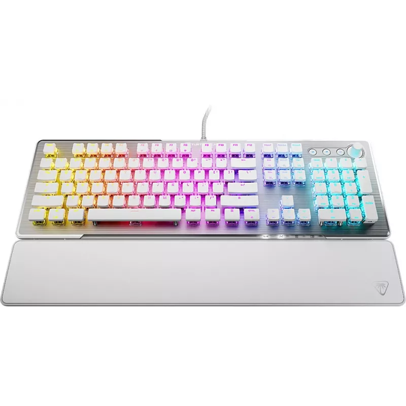 Turtle Beach Vulcan II Teclado gaming mecánico, Blanco Ártico, interruptores ópticos lineales, distribución US