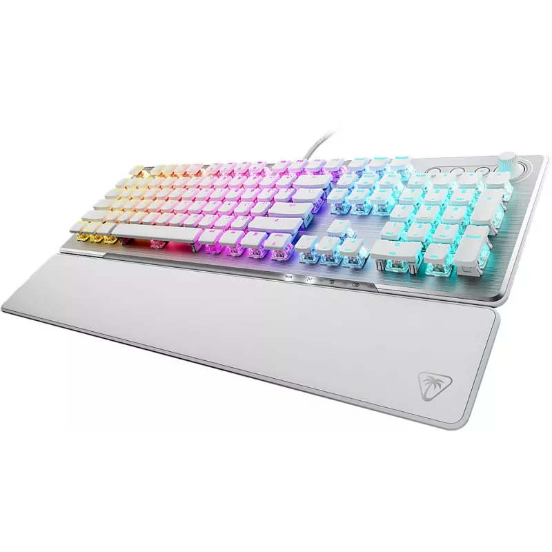 Turtle Beach Vulcan II Teclado gaming mecánico, Blanco Ártico, interruptores ópticos lineales, distribución US