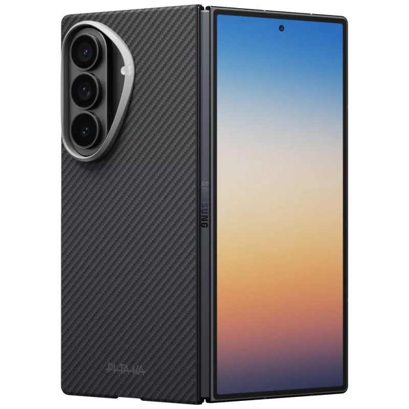 PITAKA Edge Case funda protectora de fibra de aramida para Samsung Galaxy Z Fold 8 Ultra, negro/gris (Overture Black)