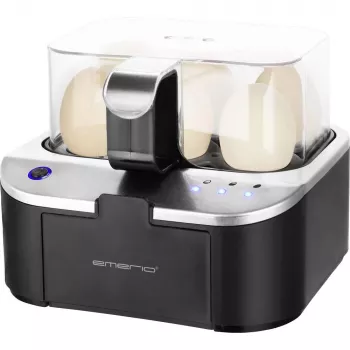 Emerio Hervidor de huevos para 6 huevos, 350 W, negro