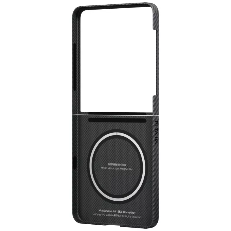 PITAKA funda Ultra-Slim MagSafe para Samsung Galaxy Z Flip7 - negro/gris fibra de aramida