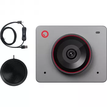 OBSBOT Meet 2 Combo Space Grey webcam 4K AI con soporte magnético, mini trípode y funda