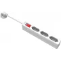VALUE regleta de enchufes con 3 tomas euro y interruptor, cable de 1,5 m, blanca