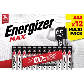 Energizer MAX Pilas alcalinas AAA, 1,5 V, pack de 12