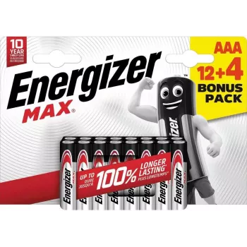 Energizer Max Micro pilas alcalinas AAA 1,5 V, pack de 16 (E303341000)