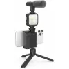Set de empuñadura vlogging DigiPower DPS-VLG4 con luz LED y micrófono