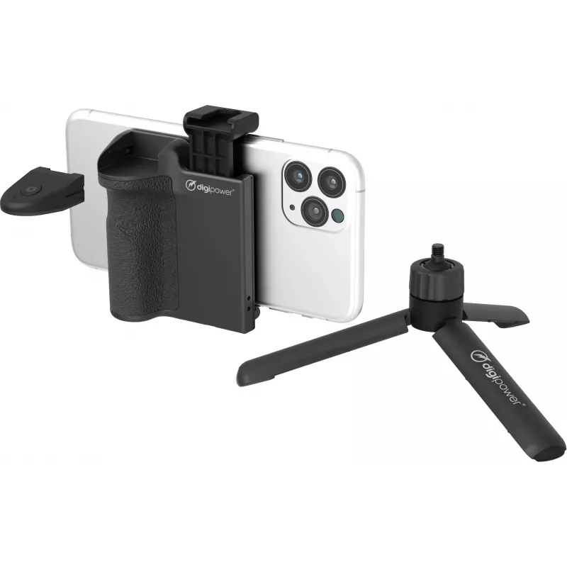 Set de empuñadura vlogging DigiPower DPS-VLG4 con luz LED y micrófono