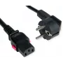 Cable de alimentación ROLINE CEE 7/7 a C13 recto bloqueable 1,8 m negro