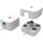 VALUE Regleta de 4 tomas con interruptor y cubierta protectora extraíble, 1,5 m, blanco