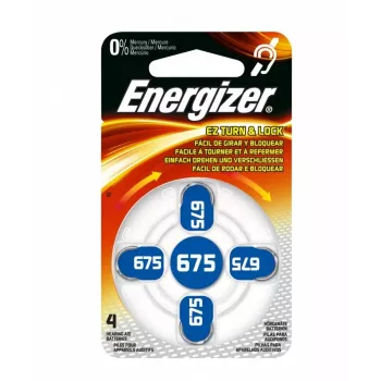 Energizer pilas zinc-aire para audífonos tamaño 675 (AZ675DP-4 TL4)