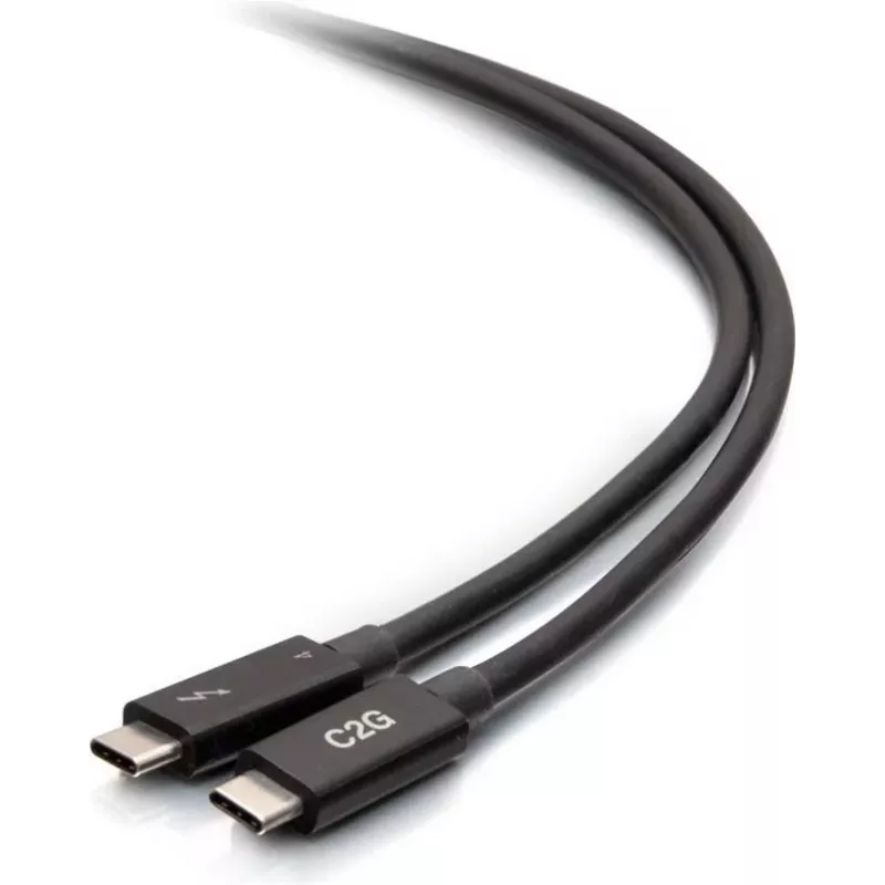 Cable C2G Thunderbolt 4 USB-C de 2,5 pies - 40Gbps, 100W PD, 8K, negro
