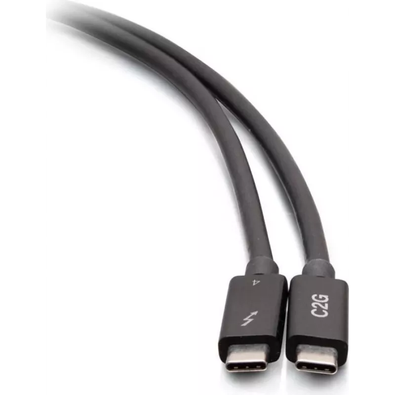 Cable C2G Thunderbolt 4 USB-C de 2,5 pies - 40Gbps, 100W PD, 8K, negro