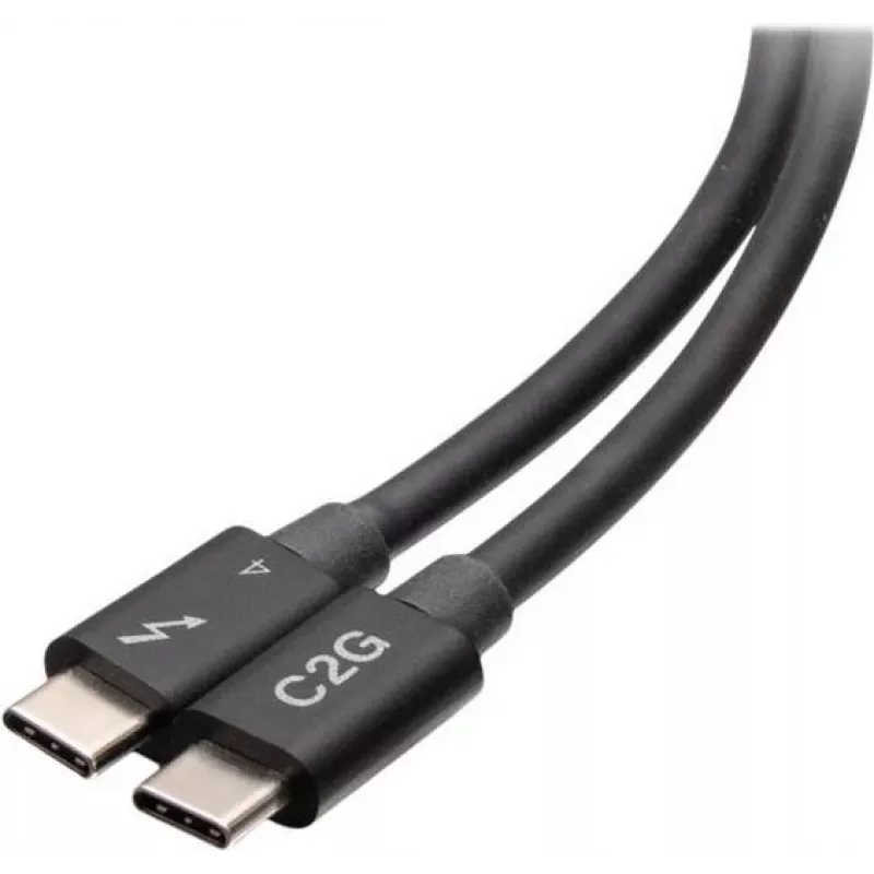 Cable C2G Thunderbolt 4 USB-C de 2,5 pies - 40Gbps, 100W PD, 8K, negro