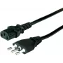 VALUE cable de alimentación italiano IEC C13 0,8 m negro H05VV-F 3x0,75 mm² 10 A 250 V