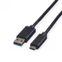 ROLINE cable USB 3.2 Gen 1 A a C, 1 m, negro