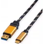 ROLINE GOLD cable USB 3.2 Gen 1 USB-A a USB-C, 1 m, negro, conectores dorados
