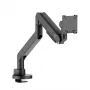 ROLINE brazo LCD Heavy-Duty de sobremesa para un monitor de hasta 43 pulgadas con elevación por pistón de gas, pinza y pasacables, VESA 75x75/100x100, negro