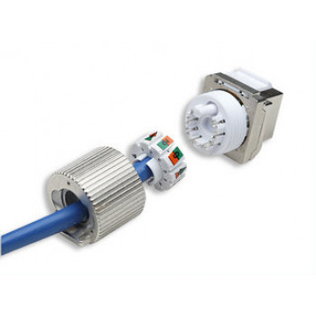 Intellinet 167222 keystone jack Cat6 FTP RJ45, sin herramientas, apantallado, aleación de zinc