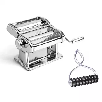 Marcato Atlas+ Chrome Máquina de pasta con Pastabike Multi-Cutter