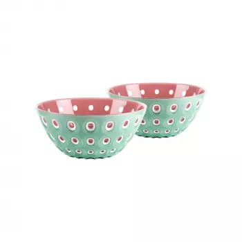 Guzzini Le Murrine Set de 2 cuencos 12 cm Verde matcha/Blanco/Malva