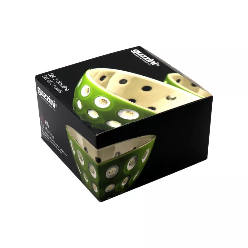 Guzzini Le Murrine Set de 2 cuencos 12 cm Verde matcha/Blanco/Malva