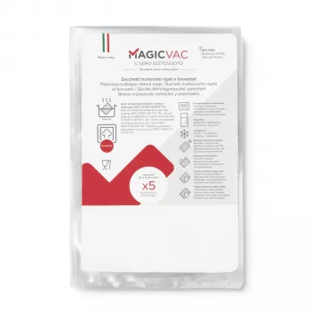 MagicVac 50 bolsas para envasado al vacío 40x60 cm (50 uds.) – Bolsas universales gofradas para conservación de alimentos para envasadoras al vacío externas